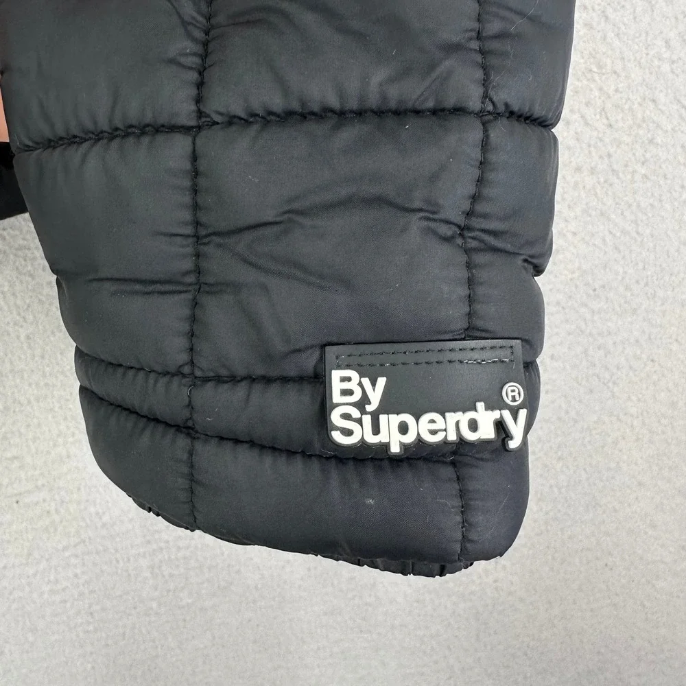 The Original Superdry Fuji JKT Womens Large Black Hooded Puffer Jacket Ski Japan